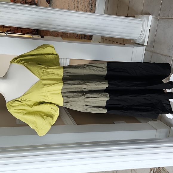 NWT ❗️ wishing waves olive green and black long dress small size - Picture 6 of 15